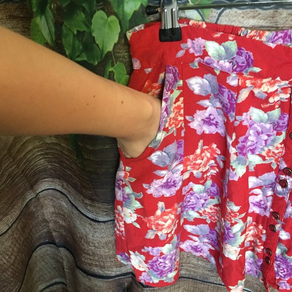 🏖Floral Button Down Skirt, Casual, Flowy, Comfy - Picture 4 of 6